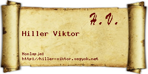 Hiller Viktor névjegykártya